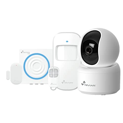 Nivian-Sistema de Alarma para Casa y Negocios Sin Cuotas Mensuales | Kit de Alarma WiFi...