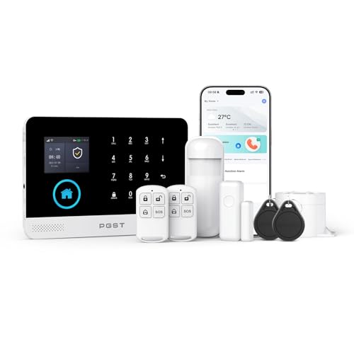 PGST Sistema de Alarma 2G gsm WiFi, Compatible con Control Remoto, Kit de Seguridad para...