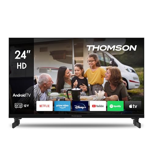 THOMSON 24 Pulgadas (60 cm) HD 12 V Televisor Smart Android TV Camping Car 12 V (WLAN,...