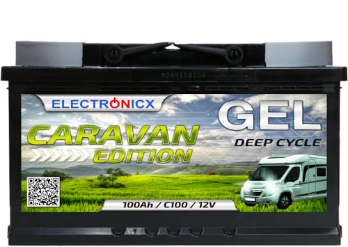 Batería GEL 12V 100Ah Ciclo Profundo – Sin Mantenimiento para Caravanas, Barcos,...