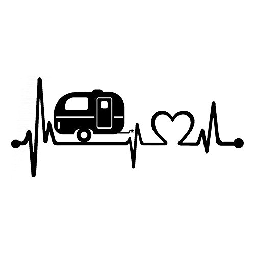 Etiqueta engomada pegatina AMOR CAMPISTA vinilo calcado latido del corazón campistas...