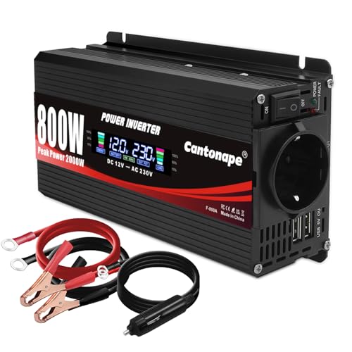 800w/2000w Inversor de Corriente Coche Onda modificada 12v a 220v 230v Transformador...