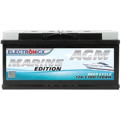 Batería AGM 140Ah 12V de Ciclo Profundo – Sin Mantenimiento, Ideal para Barco, Coche,...