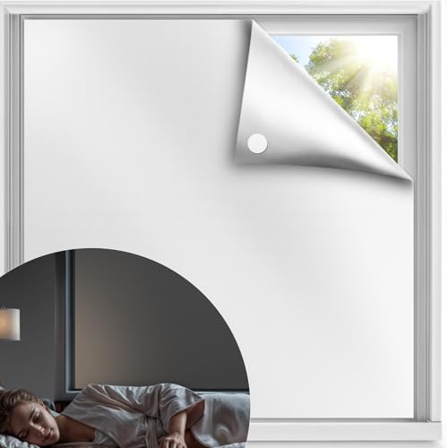 Qualsen Estor Sin Taladrar Opaco 100x145cm, Proteccion Solar Estores Adhesivos Tela...