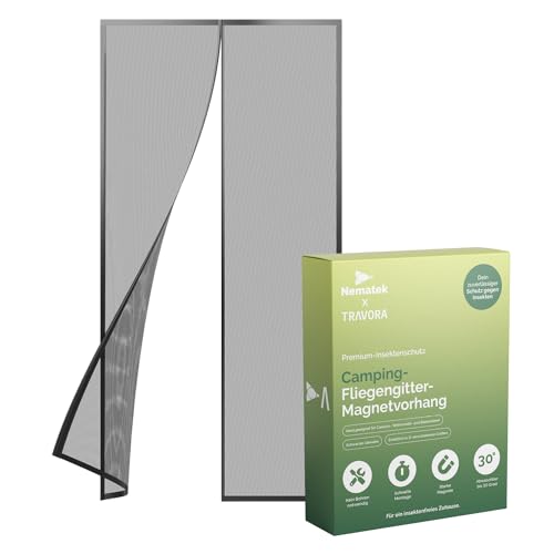 Nematek Cortina Caravana Puerta en 60x200 cm - mosquitera magnetica puerta para puertas de...