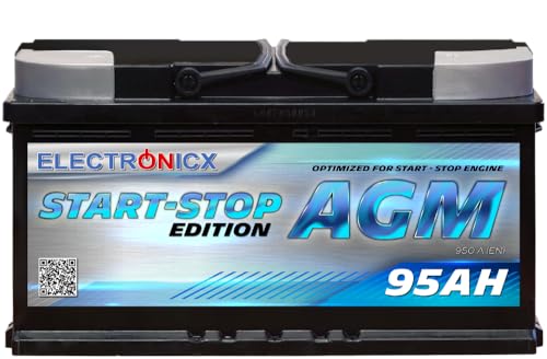 Electronix Bateria AGM 95ah de Gel 12v 950A Bateria de Arranque Solar para Coches START...