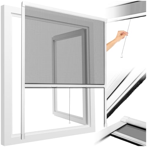 TecTake® mosquitera Ventana Ajustable, Malla mosquitera Enrollable, mosquitera Tela, Red...
