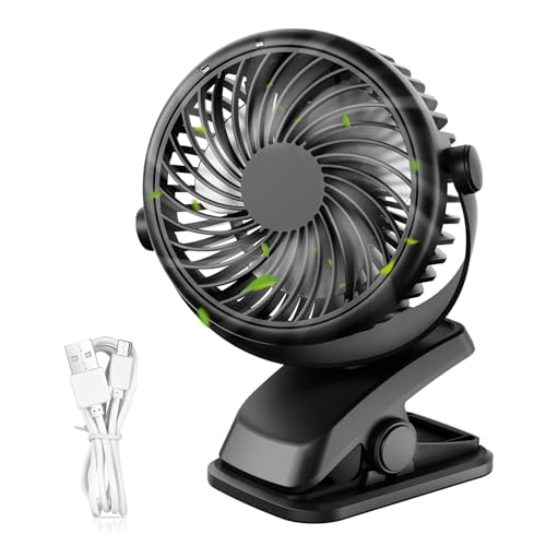 QHUI Mini Ventilador de escritorio, Ventilador de refrigeración personal USB de 3...