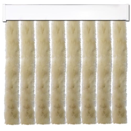 Cortina Chenille para Caravana (Largo 185 x 56cm Ancho, Beige)