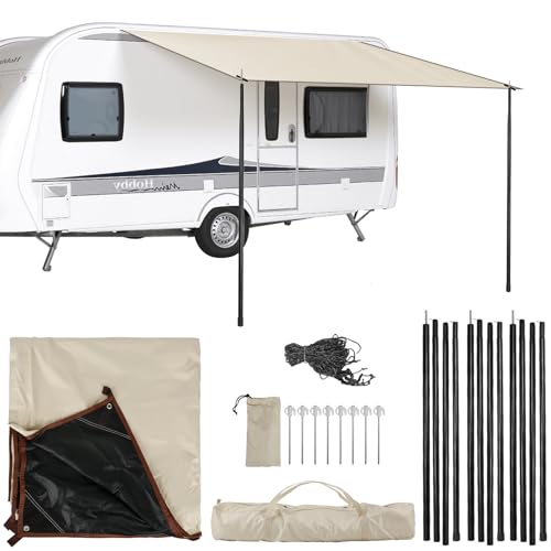 Opaltool Toldo toldo para Remolque Campervan, 2,5 m x 4 m toldo Caravana con líneas Guy,...