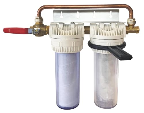 Aquawater, 104966, estación de filtro doble con cartuchos de filtración y anti...
