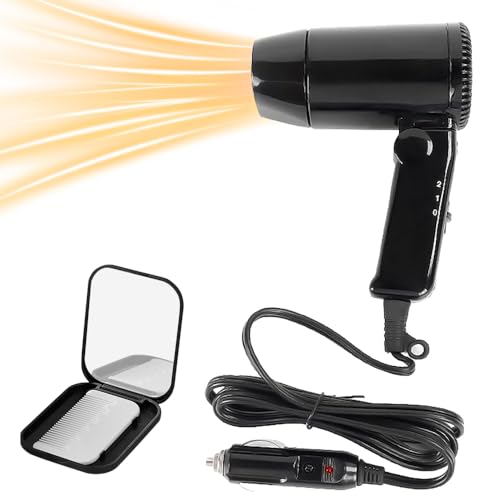 Secador De Pelo Portátil Para Coche de 12 V, Secador de Pelo con Mango Plegable, Mini...