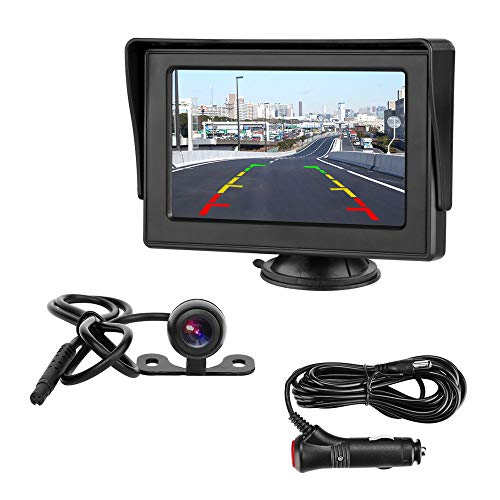 Jansite Cámara de Marcha Atrás y Kit de Monitorización, Cámara de Visión Trasera IP68...