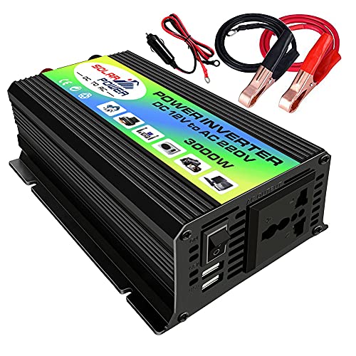 Inversor de Corriente para Coche de 12v a 220v 3000W,Convertidor de Transformador de...