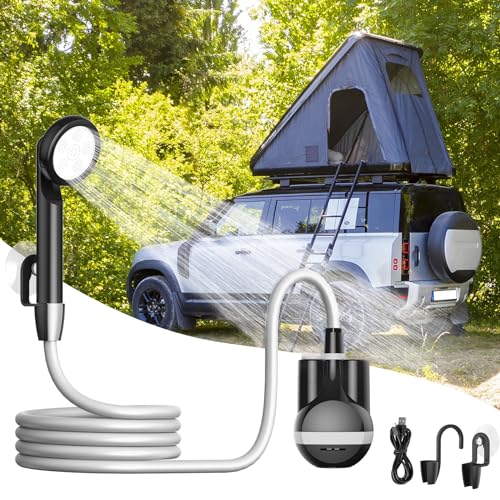 Forever Speed Ducha Portatil Camping, Ducha con Bomba Camping, 2200 mAh, Bomba Recargable,...