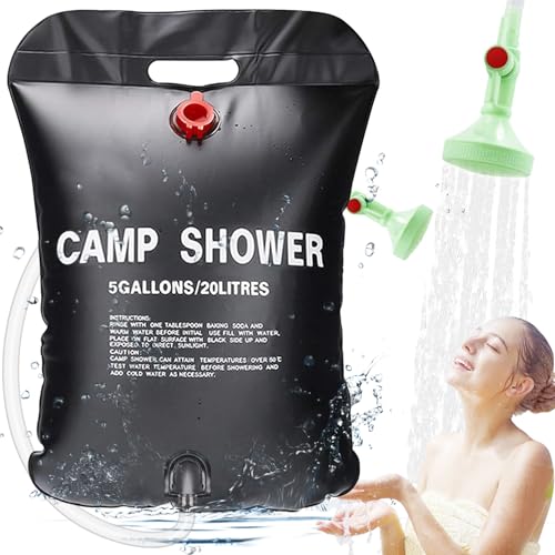 ECtury Ducha Portatil Camping, 20L Bolsa de Ducha Camping Solar, Ducha Camping con Cabezal...