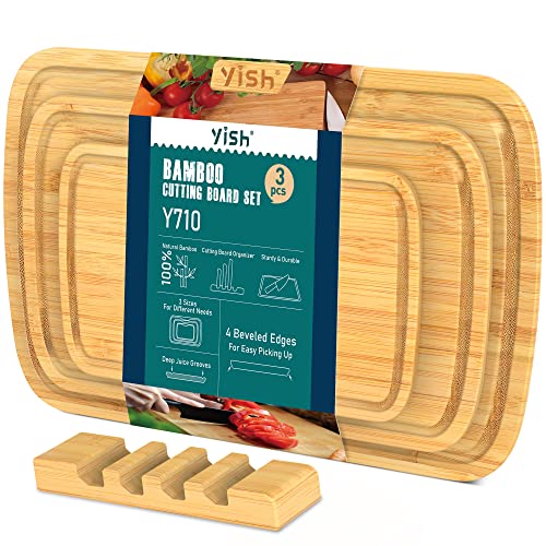 Tabla de Cortar Cocina Bambu: YISH Multifuncional Wooden Chopping Board Set Tabla Cortar...